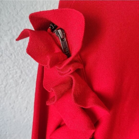 Halogen ruffled zipped shoulder sweater knit blouse - Picture 4 of 15